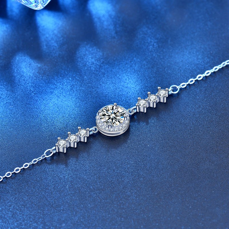 Women's Starry Simple Moissanite Bracelet - Rhyme - and - Chain