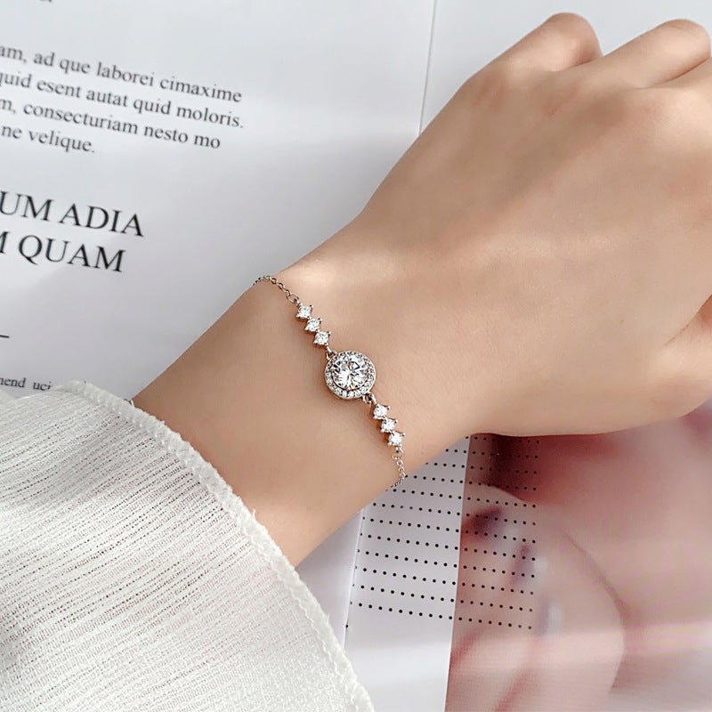 Women's Starry Simple Moissanite Bracelet - Rhyme - and - Chain