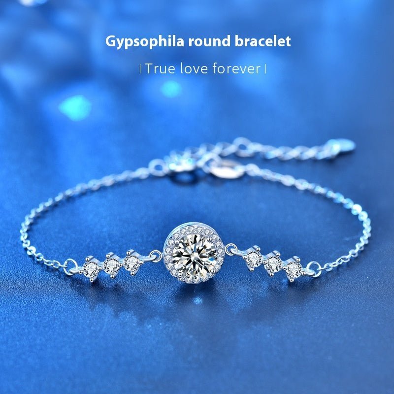 Women's Starry Simple Moissanite Bracelet - Rhyme - and - Chain