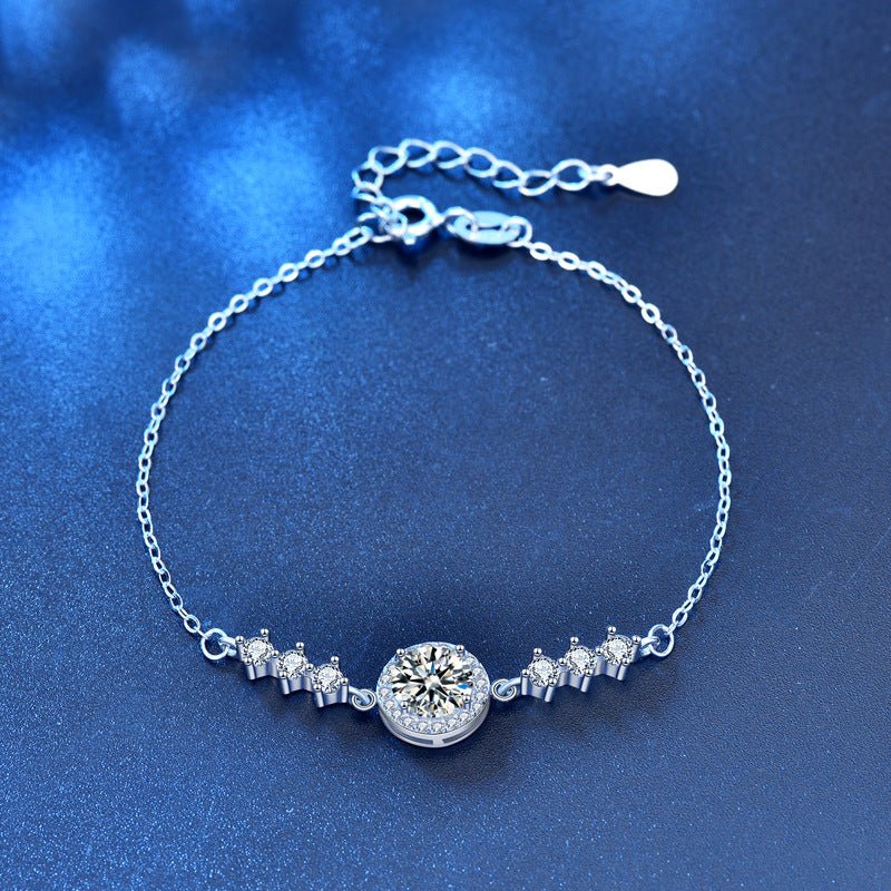 Women's Starry Simple Moissanite Bracelet - Rhyme - and - Chain