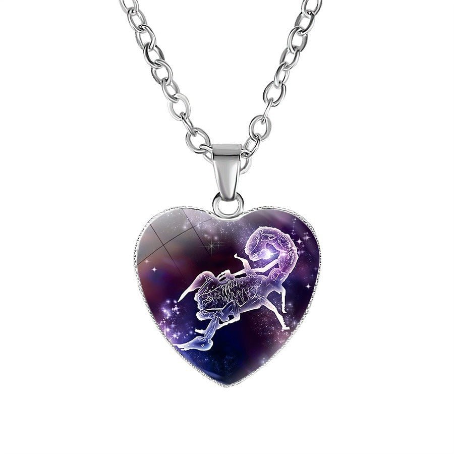 Women's Zodiac Heart Pendant Necklace - Rhyme - and - Chain