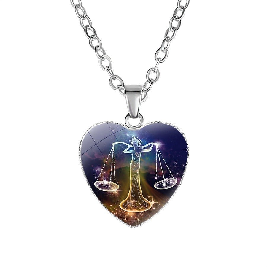 Women's Zodiac Heart Pendant Necklace - Rhyme - and - Chain