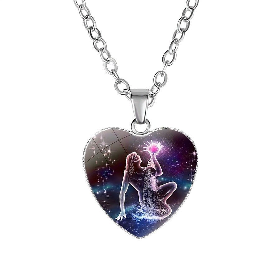 Women's Zodiac Heart Pendant Necklace - Rhyme - and - Chain